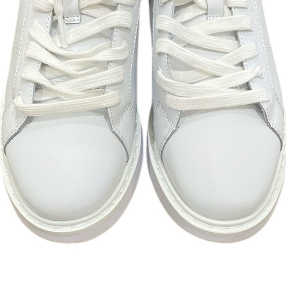 NWT Lauren Ralph Lauren Angeline white cow leather lace up platform sneakers 9.5 - Picture 4 of 14